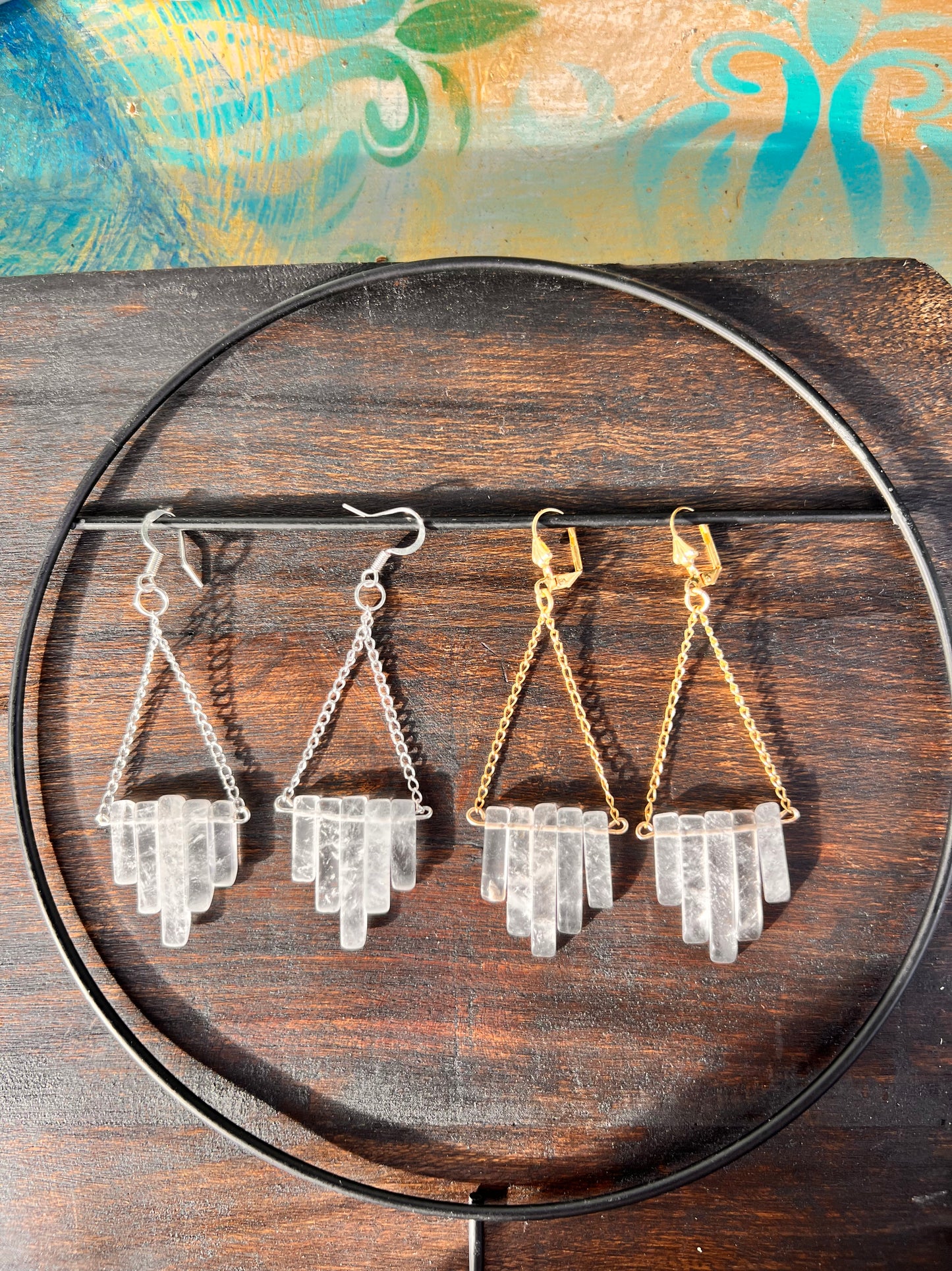 Quartz Crystal Fringe Earrings