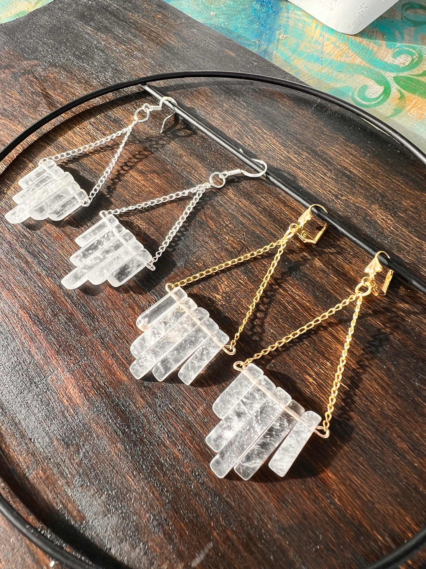 Quartz Crystal Fringe Earrings