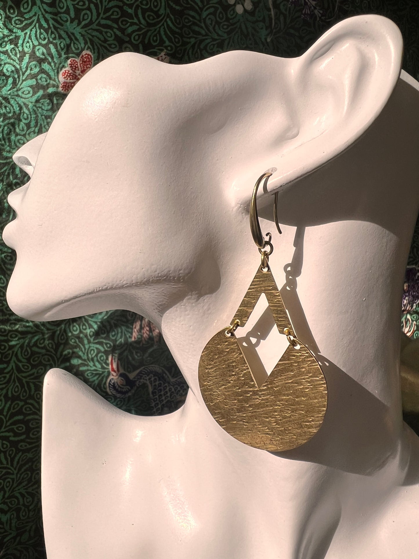 Boho Circle Brass Earrings