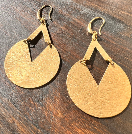 Boho Circle Brass Earrings